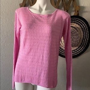 J Crew Pink cable knit linen sz S